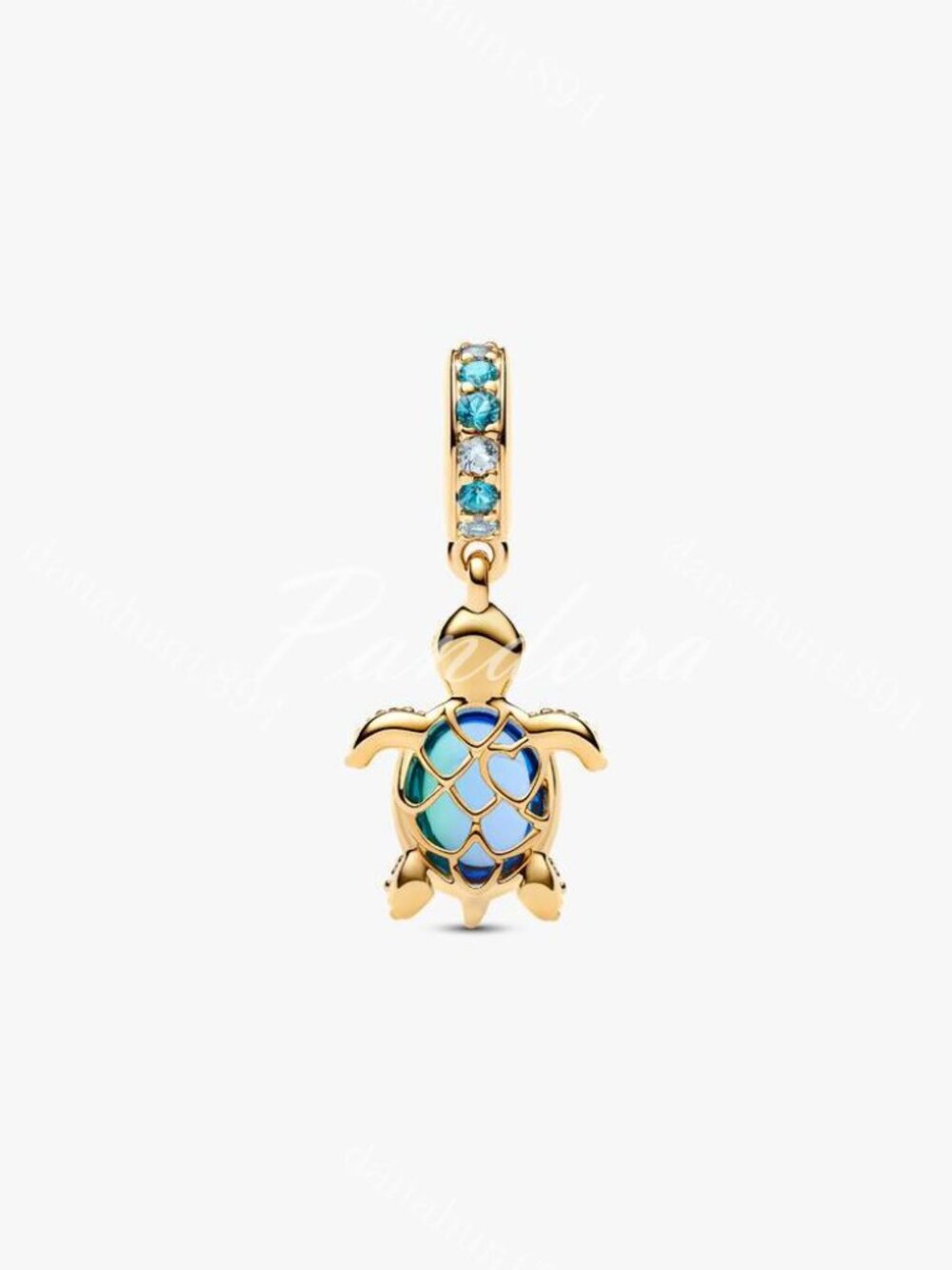 Pandora Sea Turtle Murano Glass Dangle Charm - Picture 4 of 5